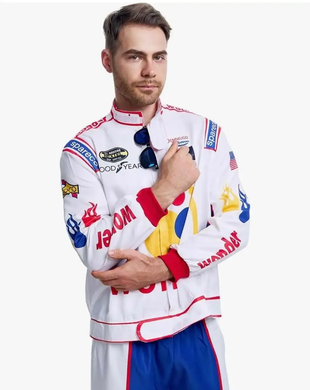 Talladega Nights Ricky Bobby Wonder Bread Racing Costume Set with Hat and Access